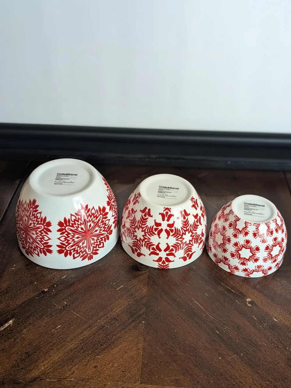 Crate and Barrel Nordic Kate Forrester bowls set of 3